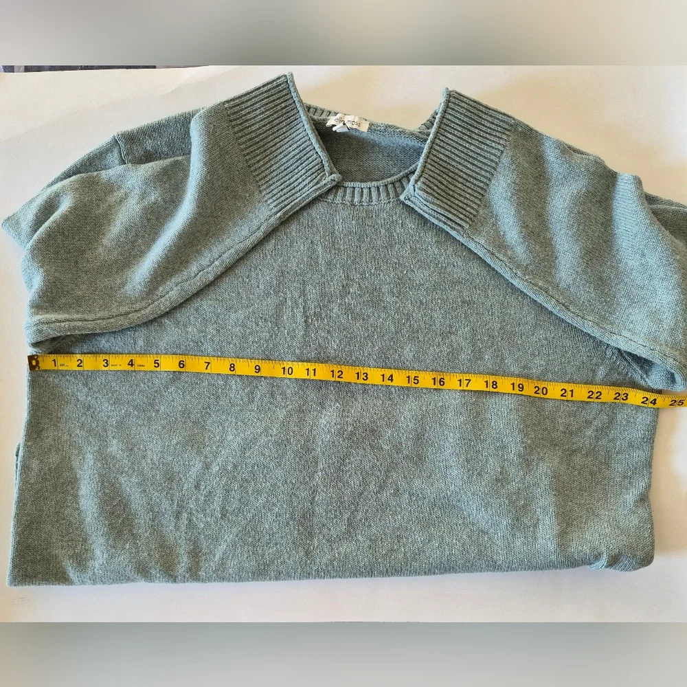 Ella Moss Crew Neck Sweater Womans XL Light Green Minimalist Casual Cozy - Picture 4 of 10
